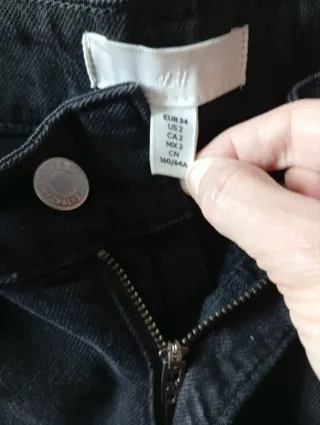 Jeans H&M Barrel Negros Talla XS