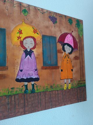 Cuadro abstracto mujer colorida