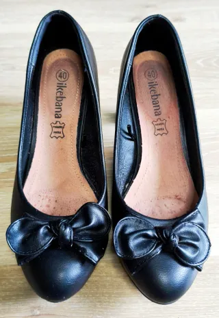 Zapatos tacón negros lazo mujer talla 40