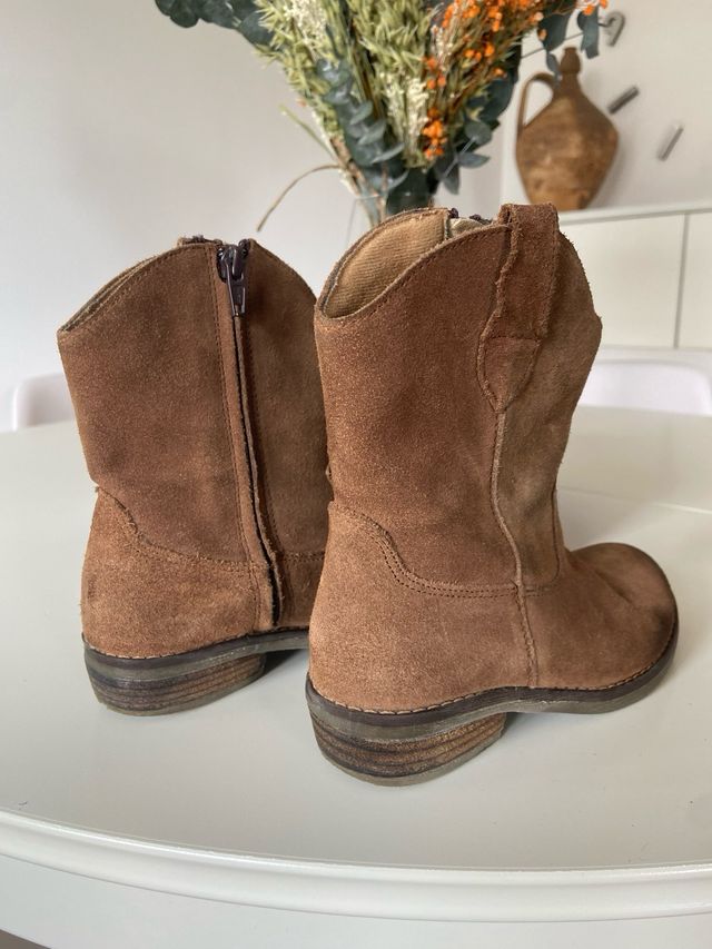 Botas cowboy serraje piel marrón T.30