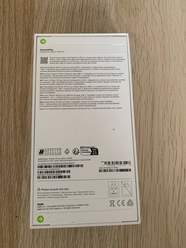 iPhone 16 plus 256gb precintado