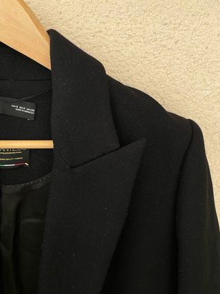 Abrigo largo lana Zara negro