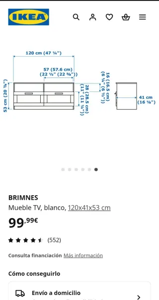 Mueble bajo TV Ikea negro