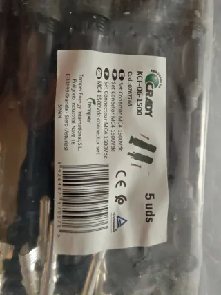 Conectores Solares MC4 1500Vdc (5 uds)