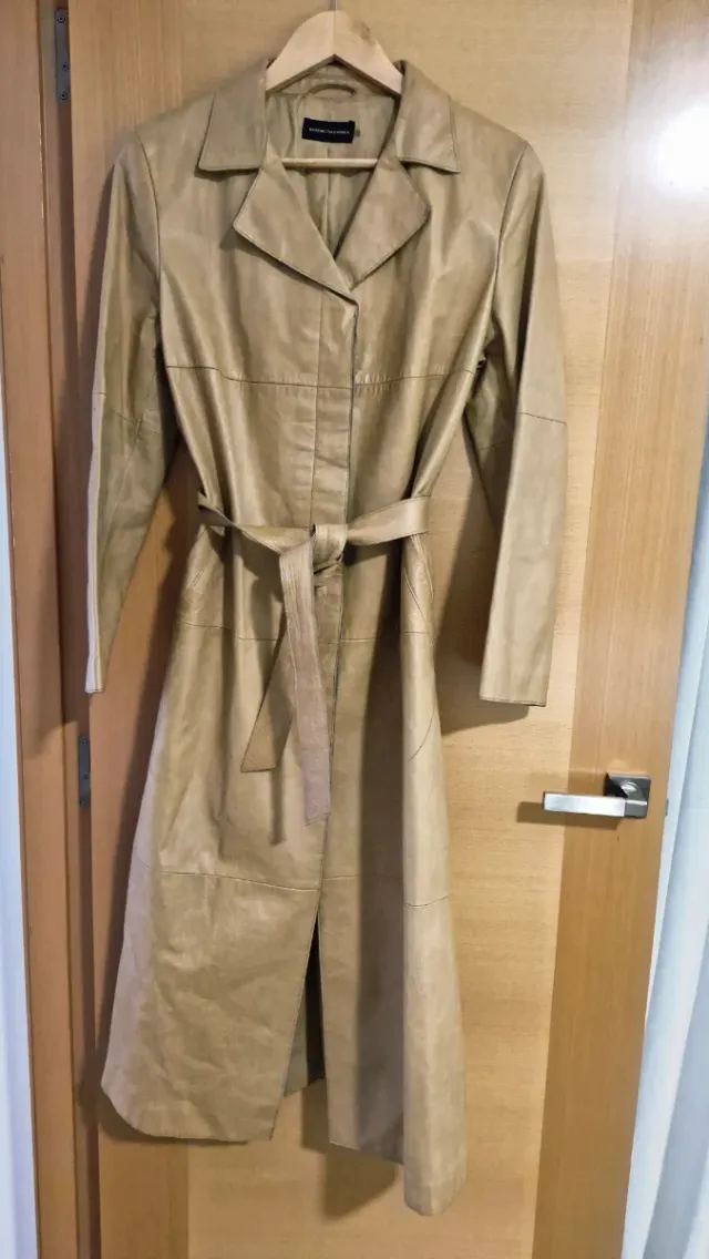 Abrigo Piel Massimo Dutti Miel