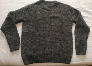 Jersey lana, jaspeado gris, Talla M