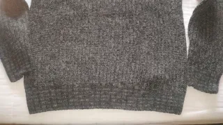 Jersey lana, jaspeado gris, Talla M