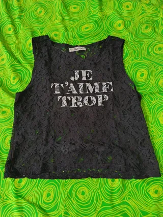 Blusa encaje Pull&Bear negra