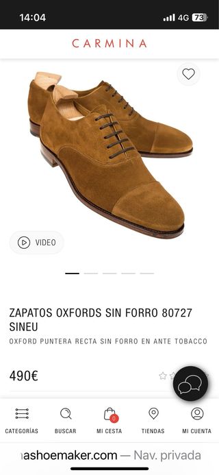 Zapatos Oxford Carmina Ante Tobacco