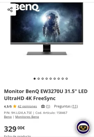 Monitor BenQ EW3270U 31.5 4K HDR
