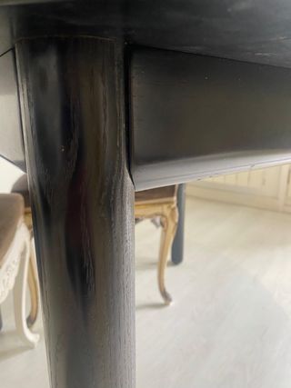 Mesa redonda extensible madera maciza negra