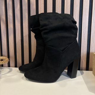 Botines ante tacón mujer negros