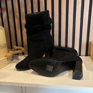 Botines ante tacón mujer negros