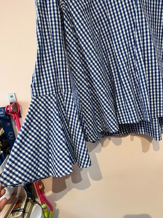 Camisa Zara cuadros vichy azul y blanco