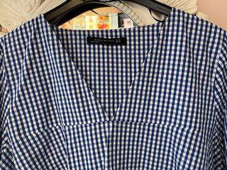 Camisa Zara cuadros vichy azul y blanco