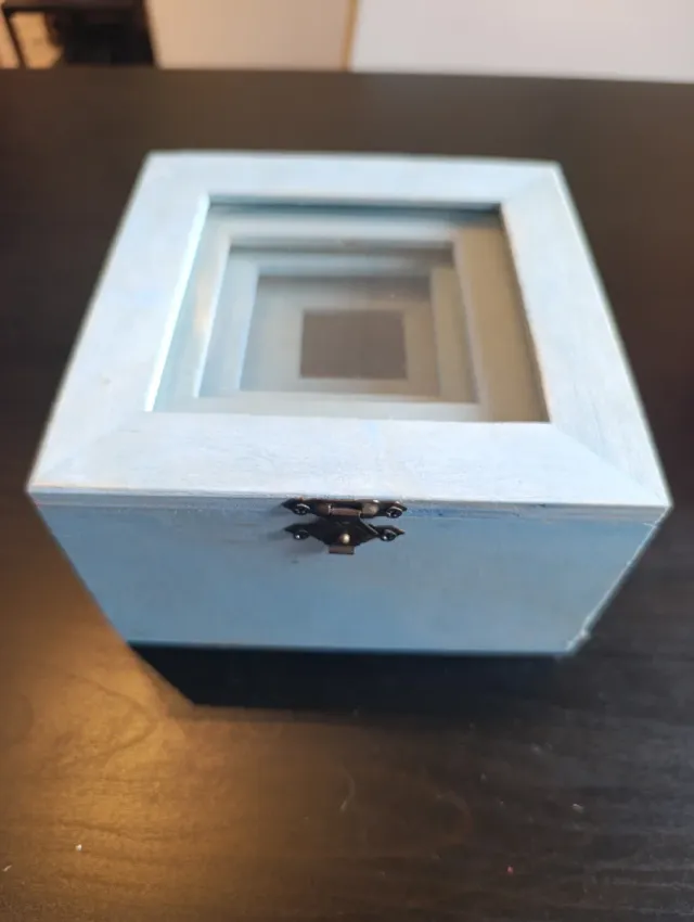 Juego de 4 cajitas madera con cristal