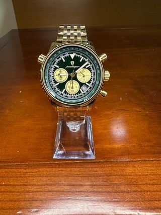 Reloj Poedagar Cronógrafo Nuevo Oro Verde