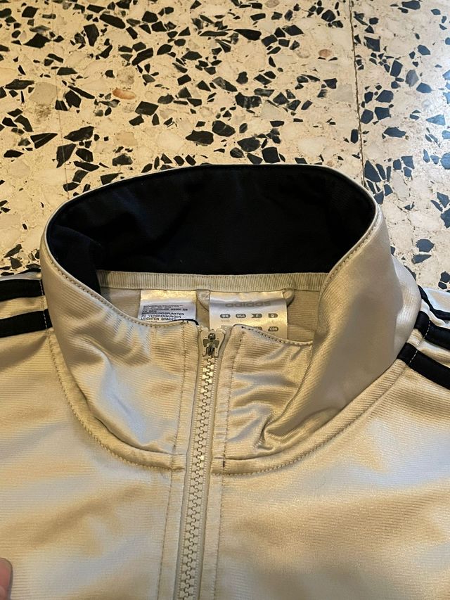 Chaqueta vintage Adidas Originals gris plateada