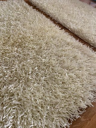 2 Alfombras Beige/Blanco Polyester