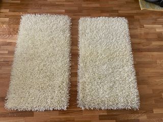 2 Alfombras Beige/Blanco Polyester