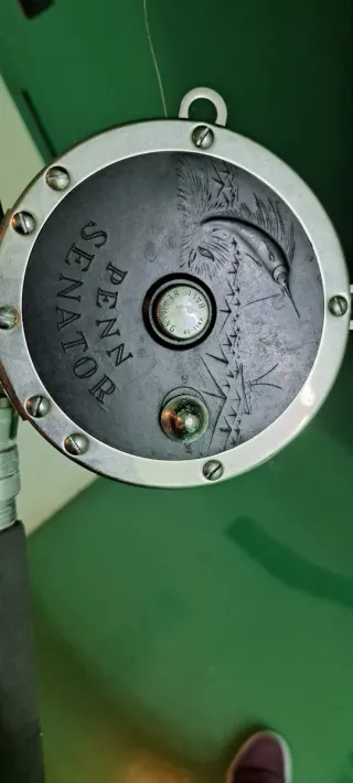 Carrete de pesca con sedal