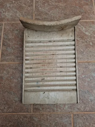 Tabla de lavar antigua de demadera