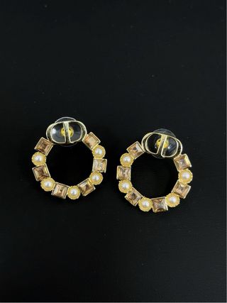 Pendientes Dior Vintage CD Perlas y Cristales