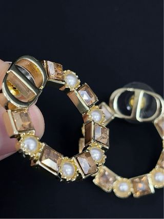 Pendientes Dior Vintage CD Perlas y Cristales