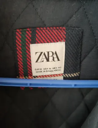 Chaqueta Zara Hombre M Cuadros Acolchada