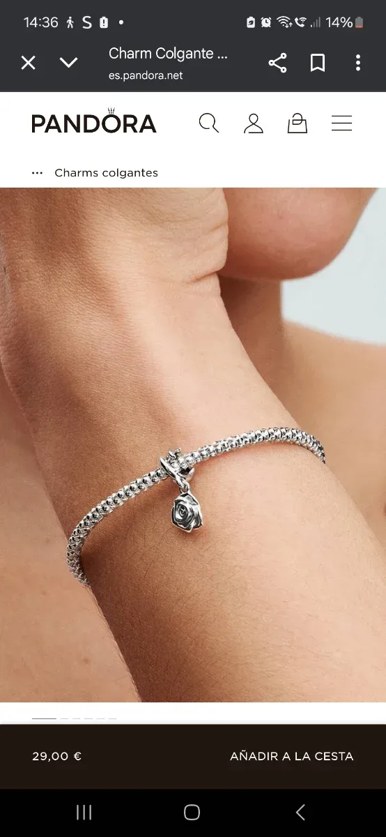 Charm Pandora Rosa Plata Original me 