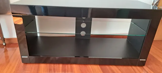 Mesa TV Negra y Transparente