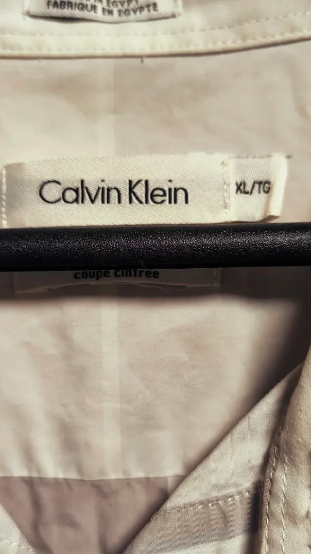 Camisa Calvin Klein cuadros beige/gris Talla L