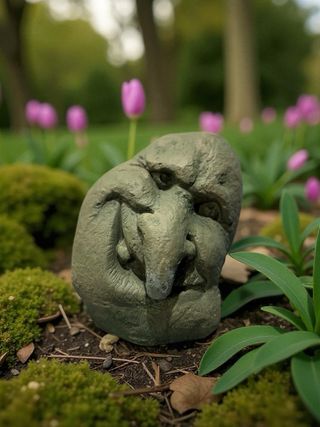 Pareja rocas decorativas de caras