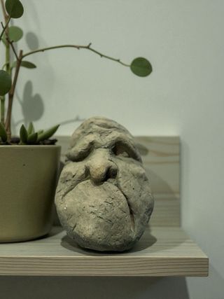 Pareja rocas decorativas de caras