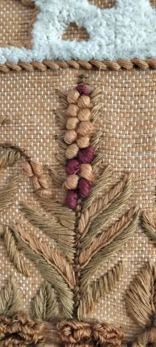 Tapiz vintage de yute con diseño de ventana