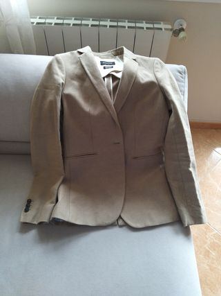Chaqueta Massimo Dutti Lino Beige