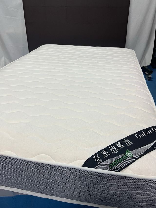 Base Tapizada y Colchón Viscoelastic 120x180