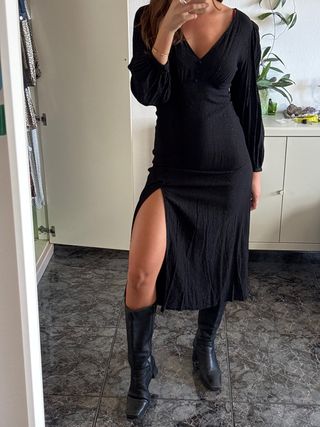 Vestido Zara negro con abertura