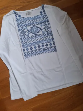 Camiseta Cortefiel Estampada Mujer Talla M