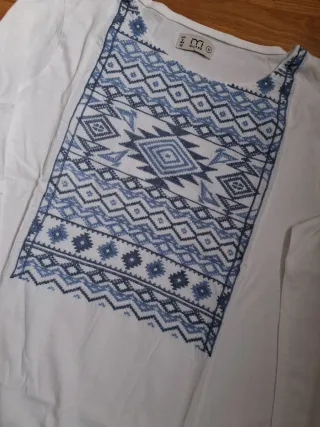 Camiseta Cortefiel Estampada Mujer Talla M