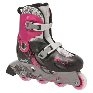 Roller junior niña PLAY 4 negro rosa