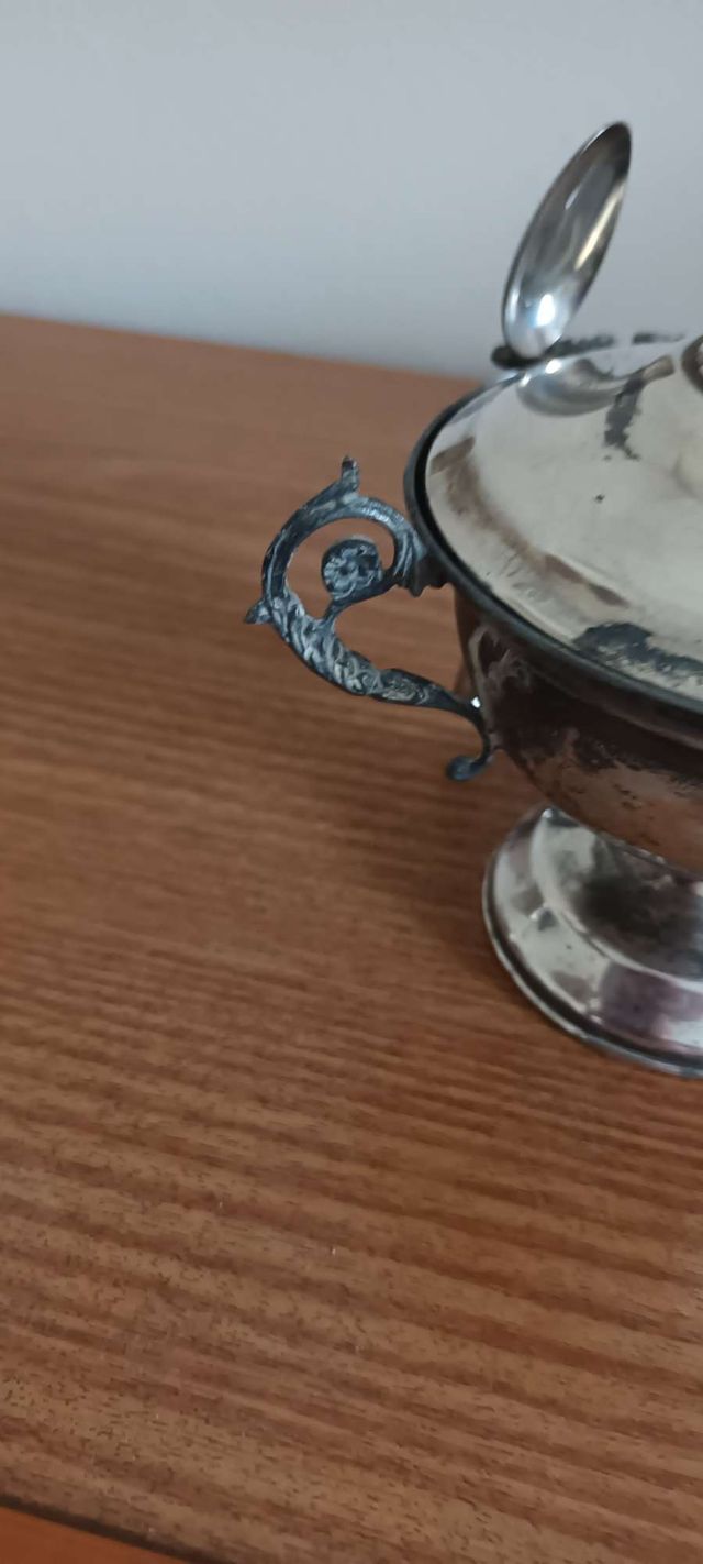 Zuccheriera + cucchiaino argento 800 vintage