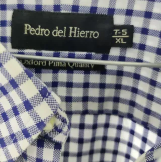 Camisa Pedro del Hierro T5-XL Cuadros Azul