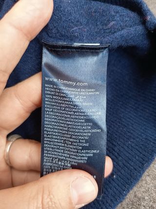 Jersey Tommy Hilfiger Lana Gris Rojo Azul