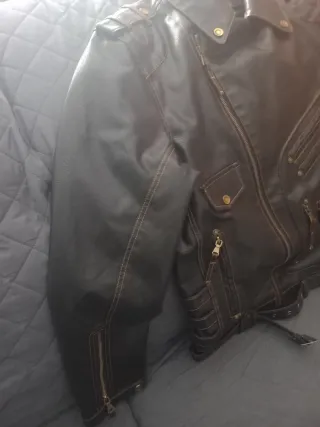 Chaqueta cuero motera hombre