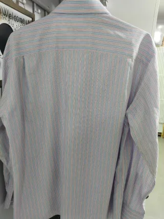 Camisa Emidio Tucci Rayas Azul y Rosa, manga larga