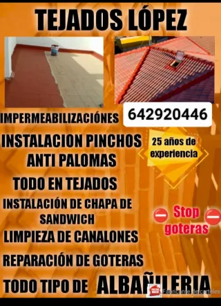 Tejados López: Impermeabilización y Goteras