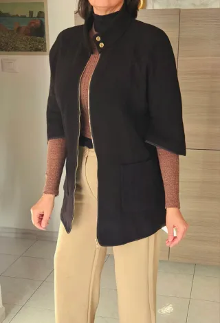 Giacca nera manica 3/4 taglia M/L