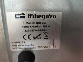 Horno Eléctrico Pequeño Orbegozo