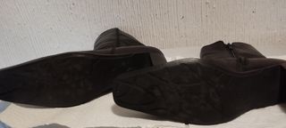Botines de piel negros tacón talla 37